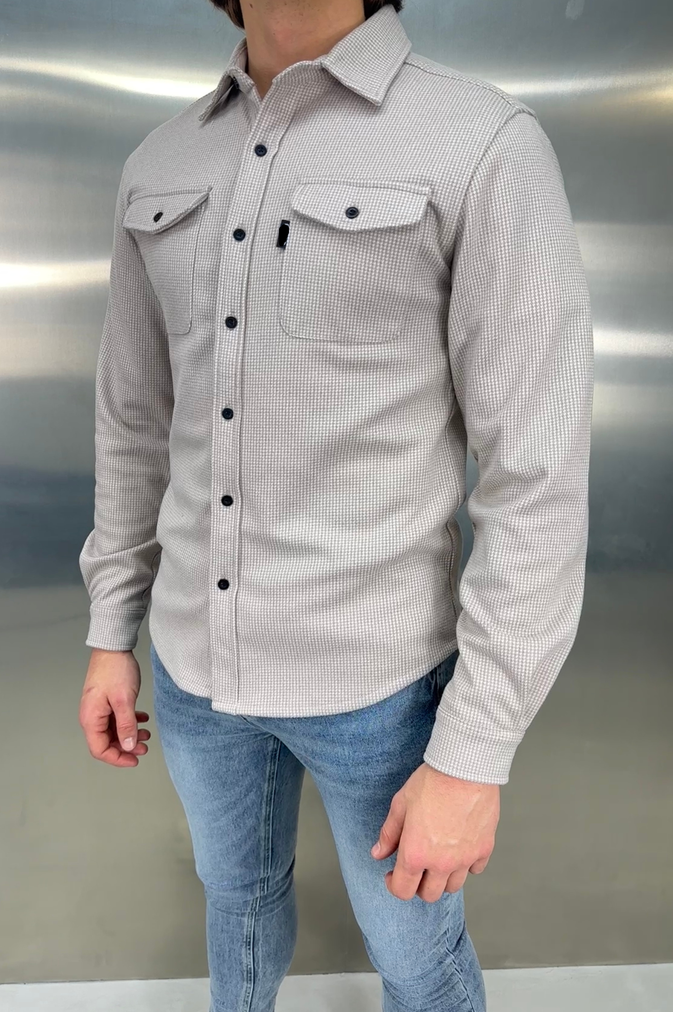 LG OVERSHIRT Houndstooth - Stone