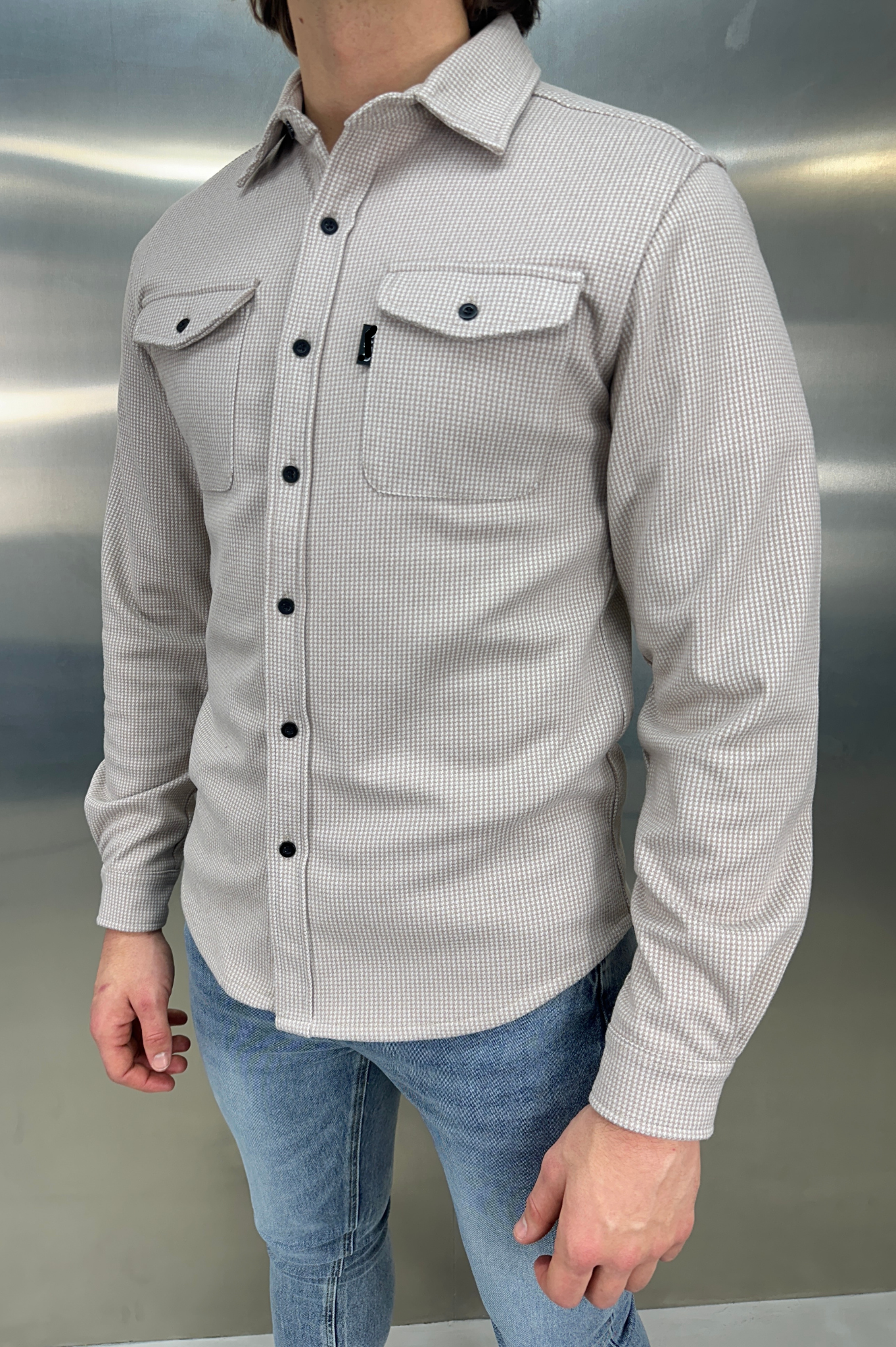 LG OVERSHIRT Houndstooth - Stone