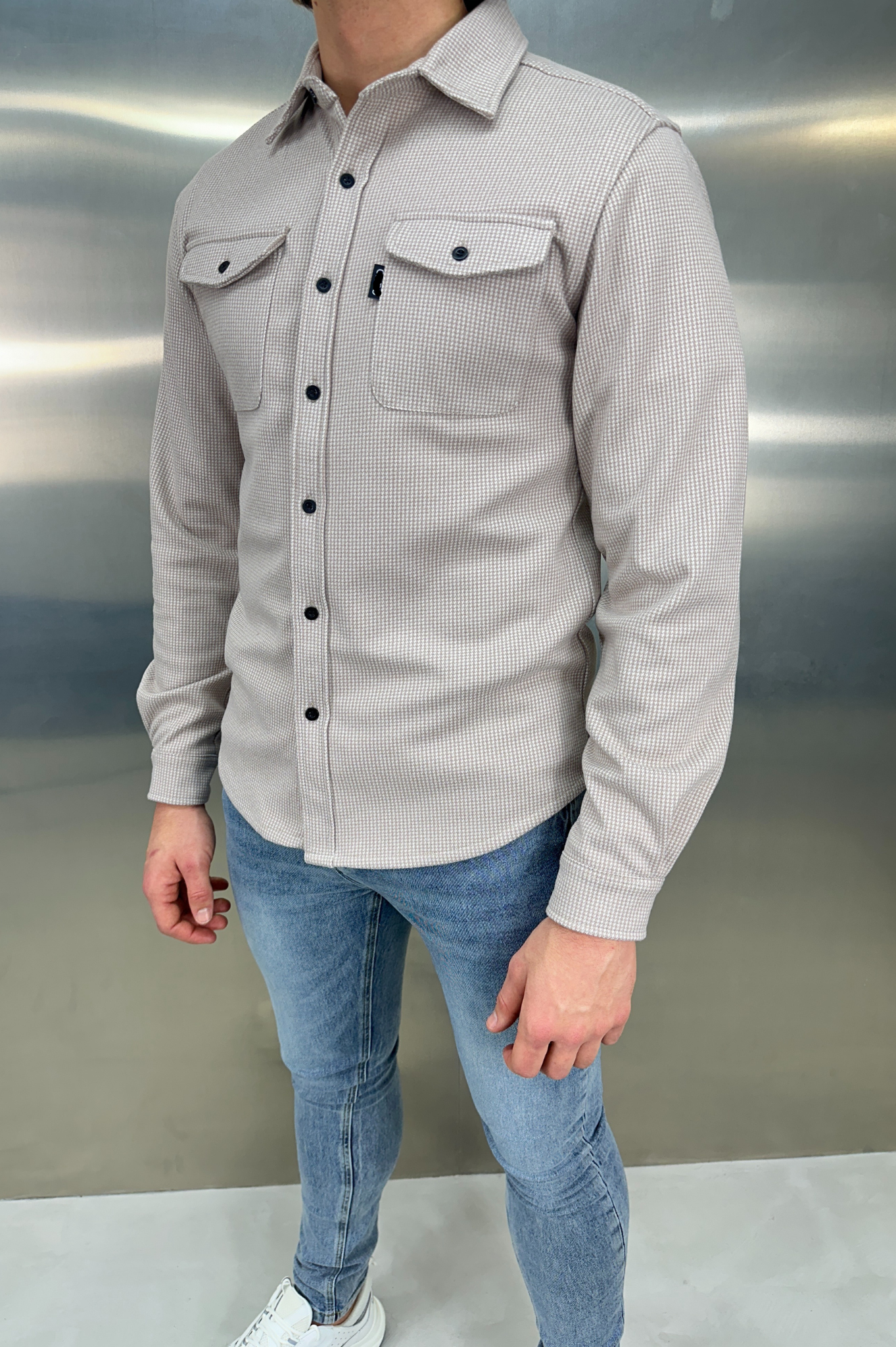 LG OVERSHIRT Houndstooth - Stone