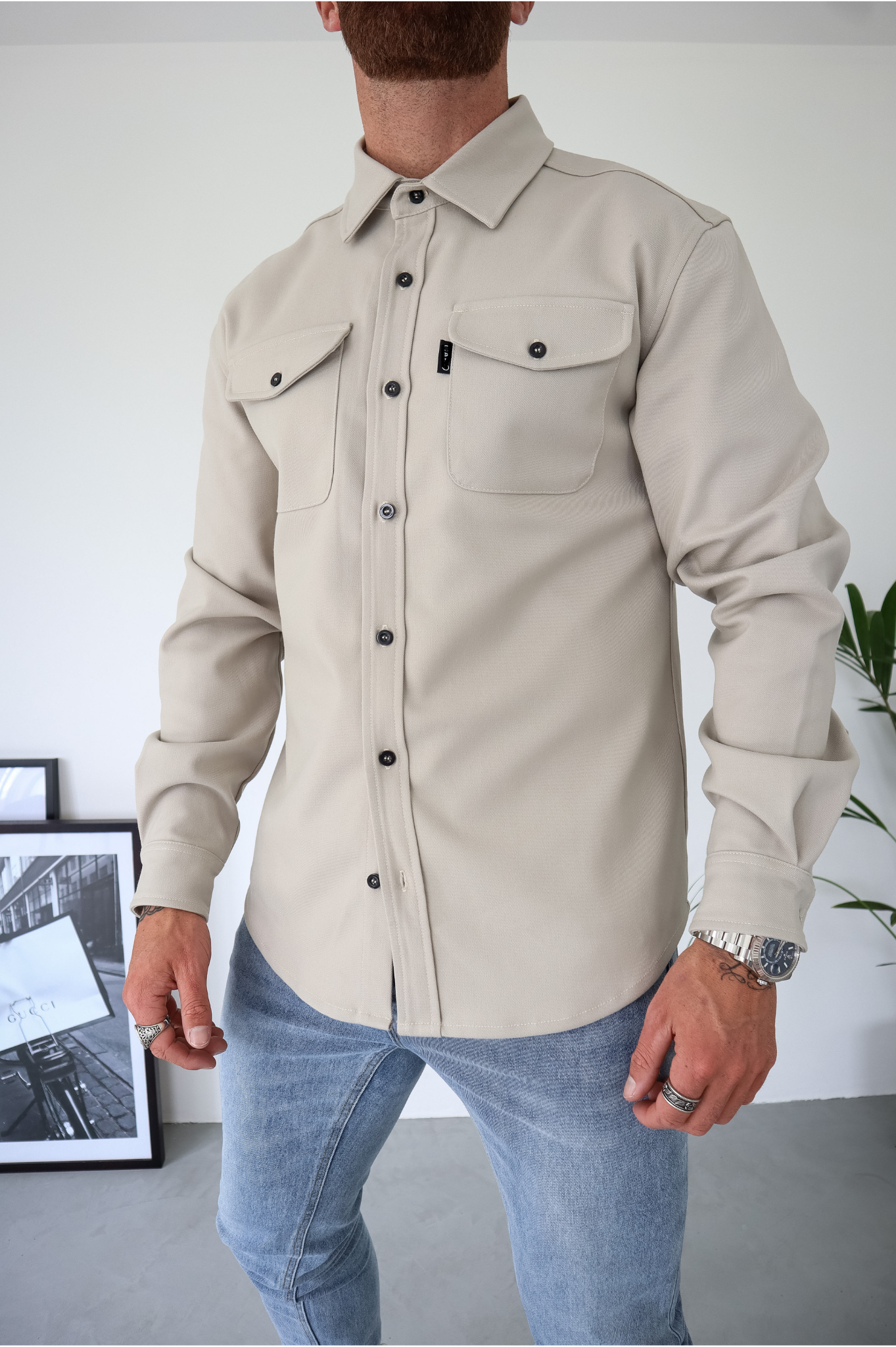 LG OVERSHIRT - Couleur Pierre Claire