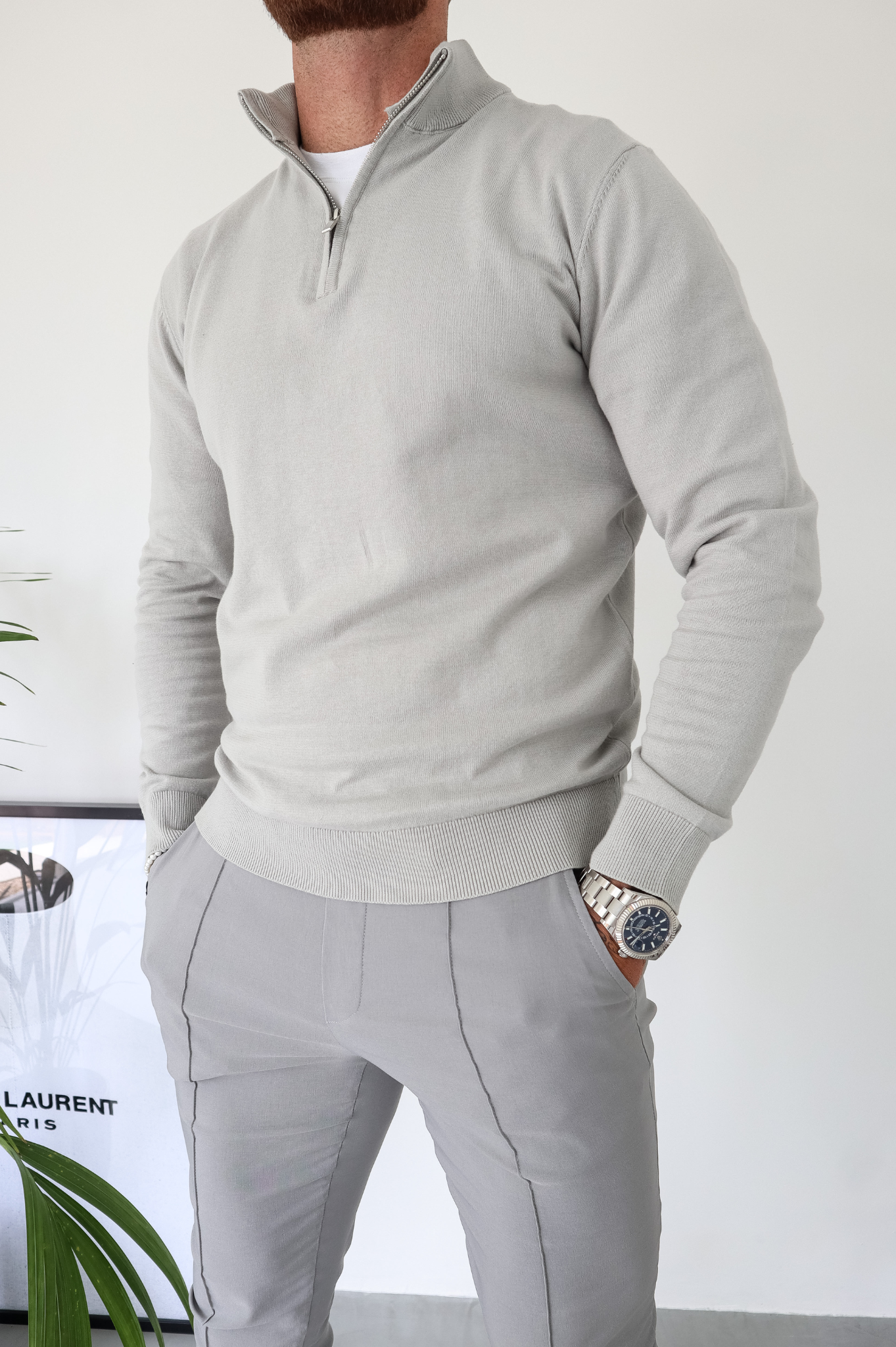 Pull Cotton Egyptien 1/4 Zip Top - Pierre