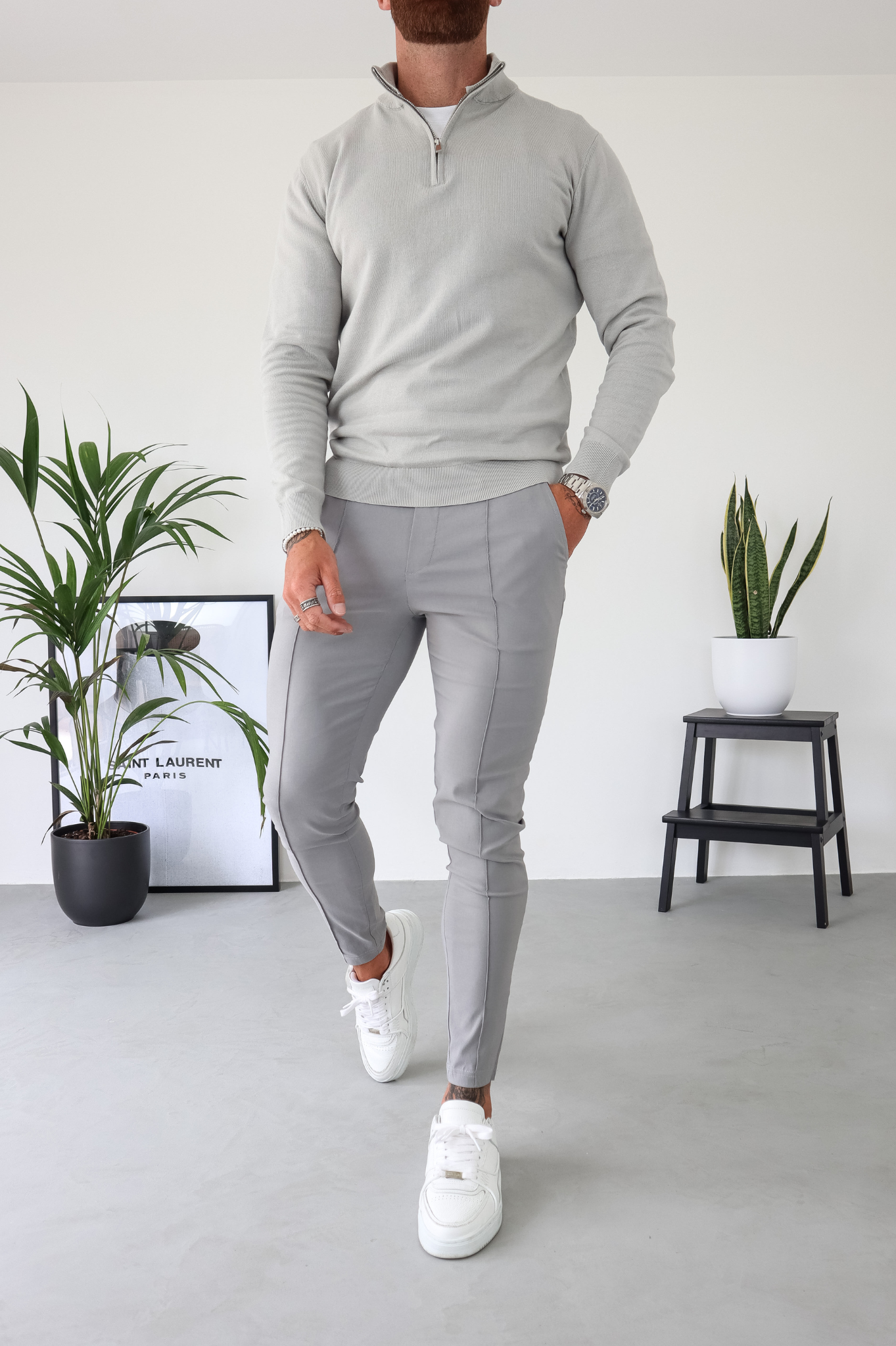 Pull Cotton Egyptien 1/4 Zip Top - Pierre