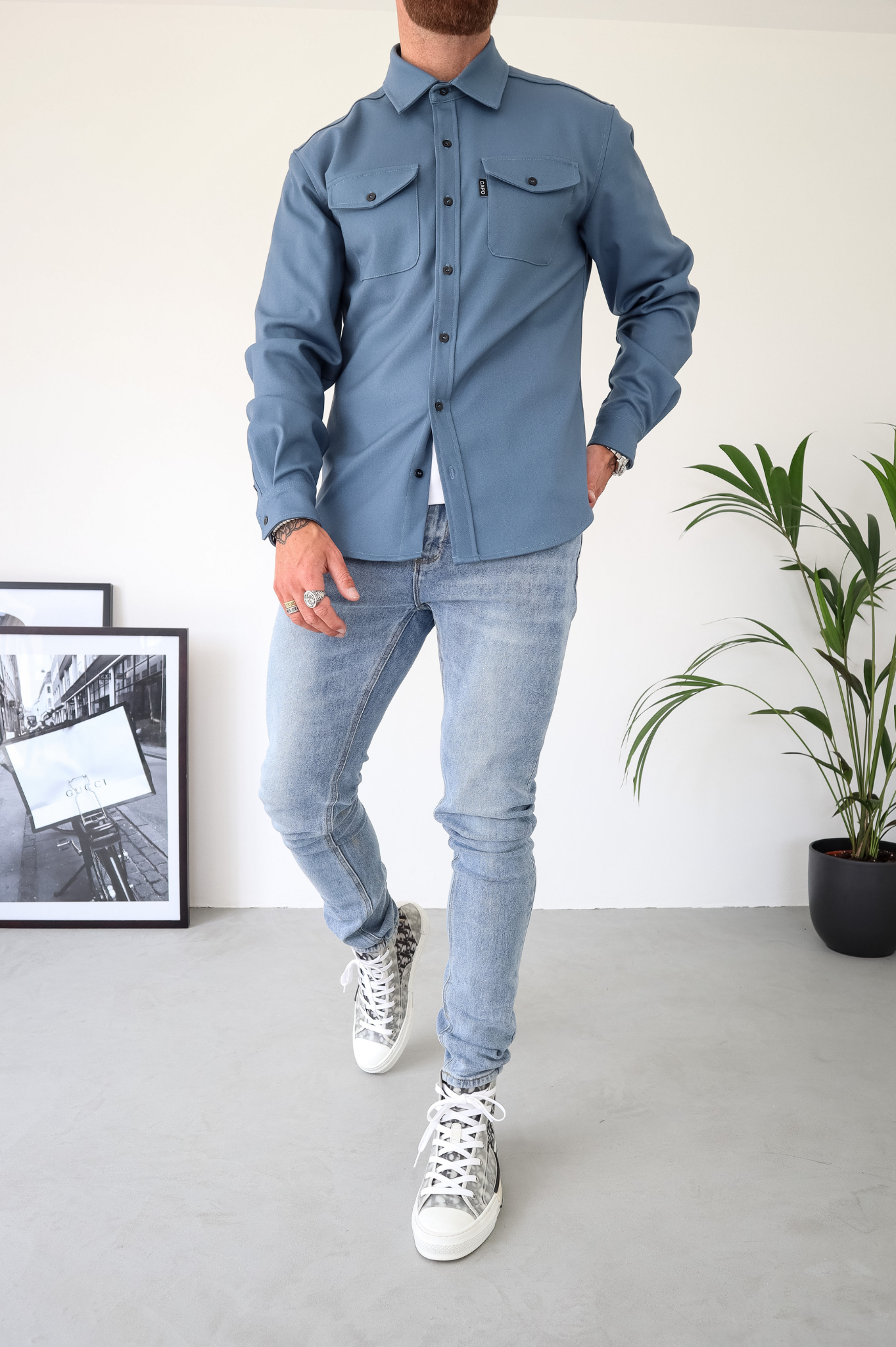 LG OVERSHIRT - Steel Blue