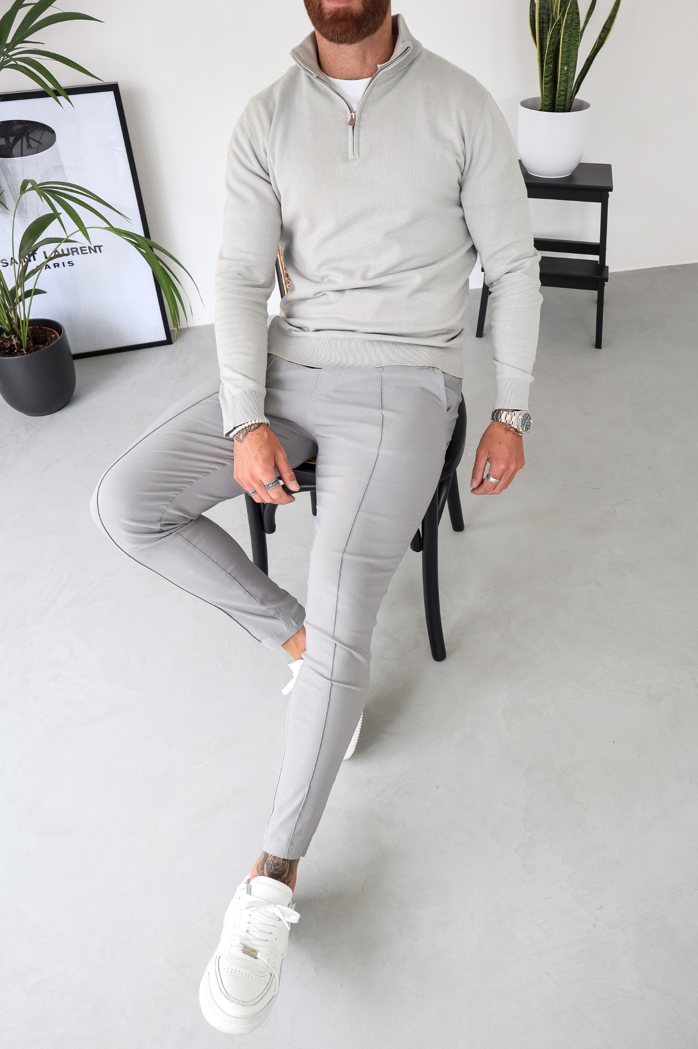 Pull Cotton Egyptien 1/4 Zip Top - Pierre