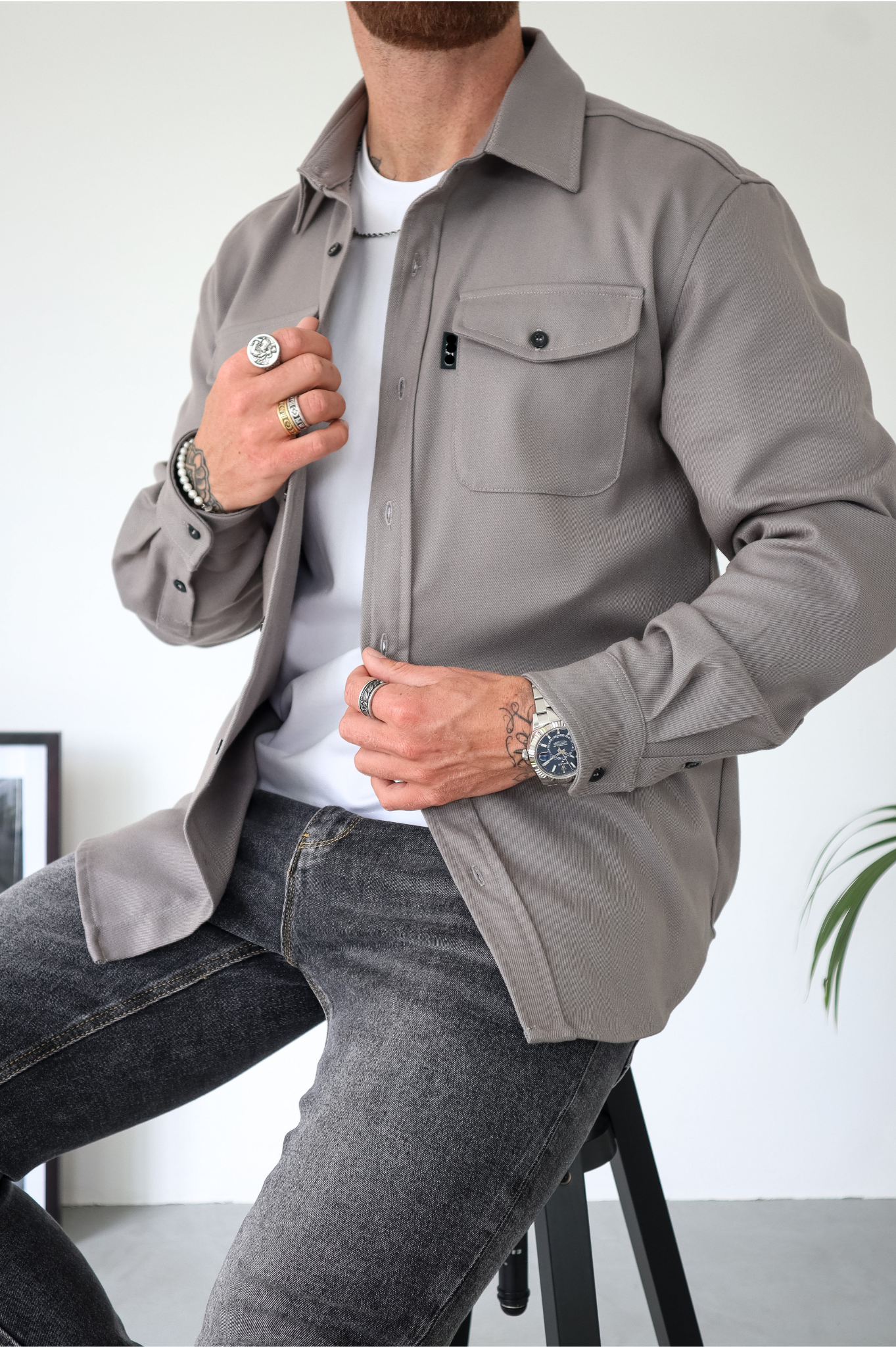 LG OVERSHIRT - Gris Claire