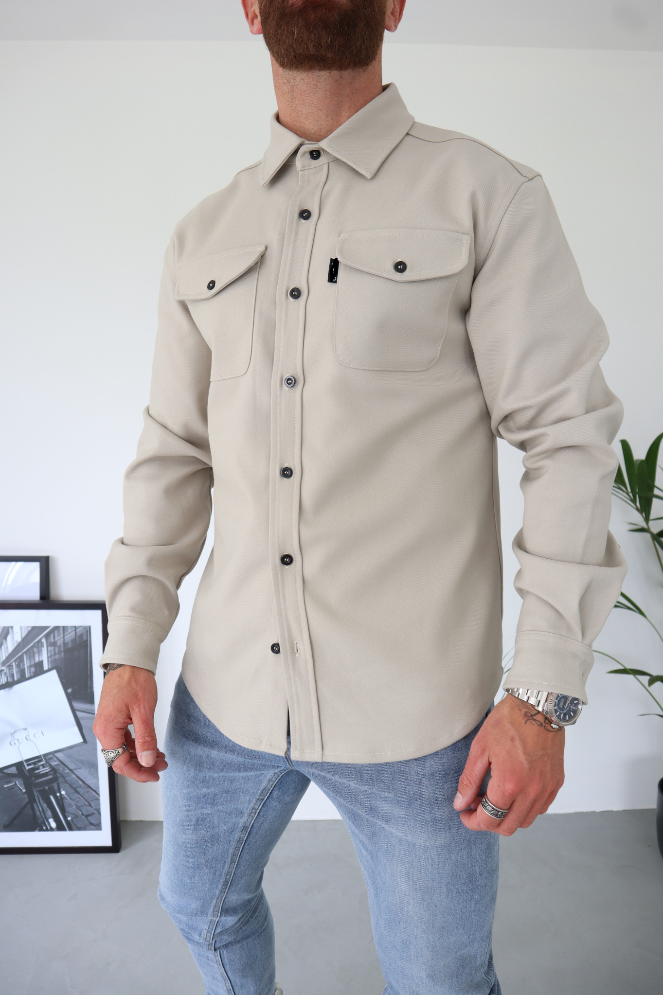 LG OVERSHIRT - Couleur Pierre Claire