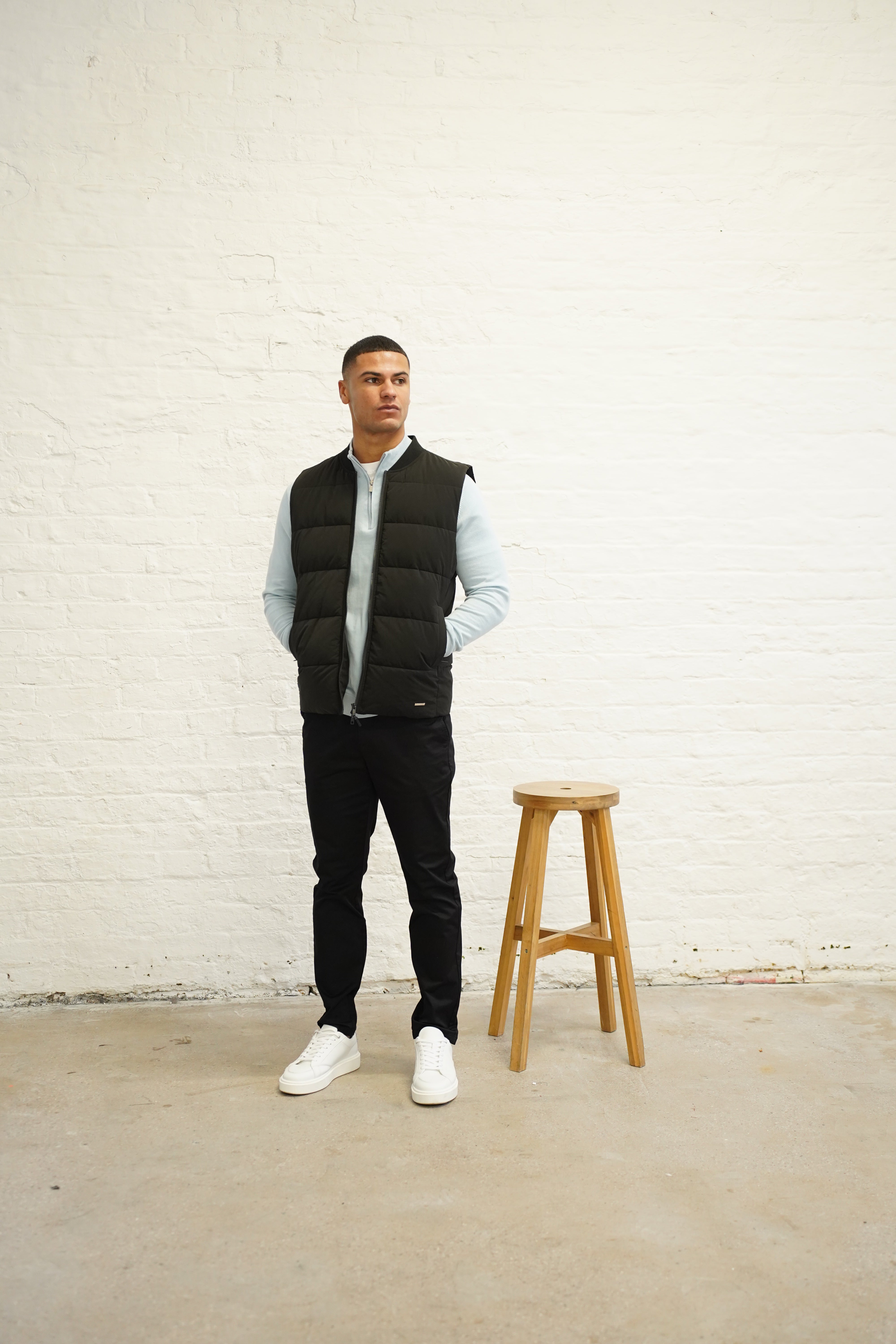 LG Egyptian Cotton 1/4 Zip Top - Bleu Ciel