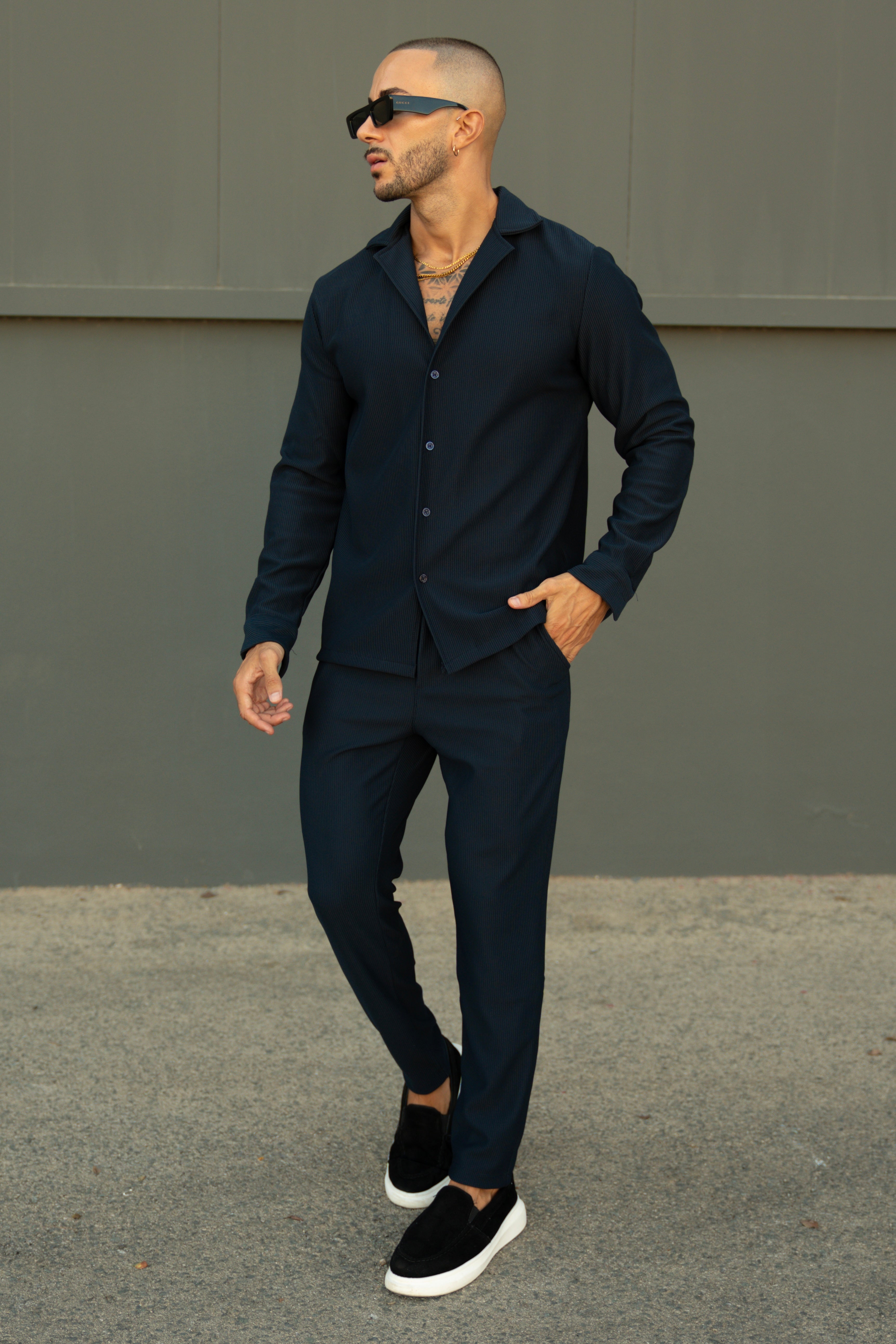 Ensemble Marba Chemise + Pantalon- Bleu Marine