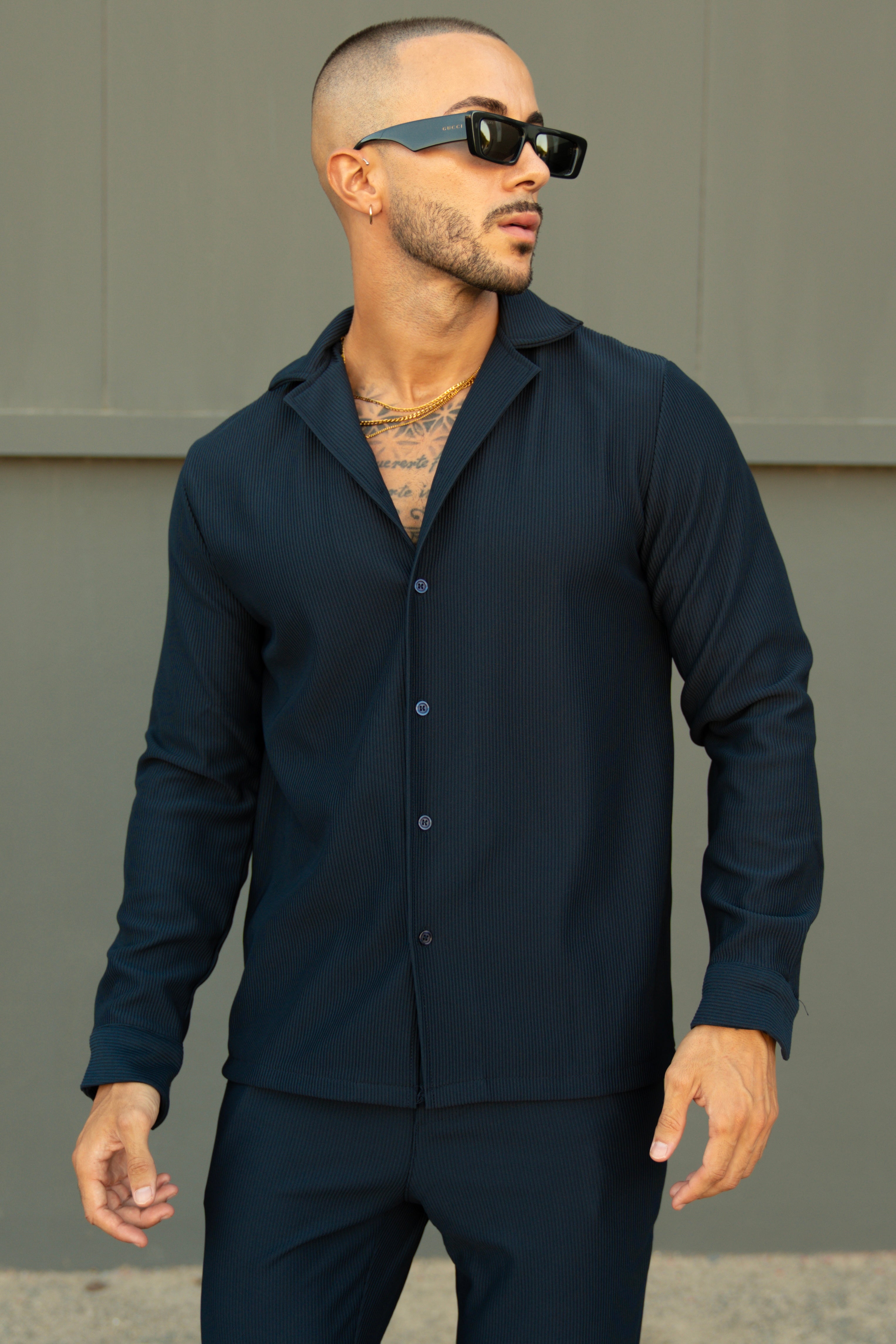 Ensemble Marba Chemise + Pantalon- Bleu Marine