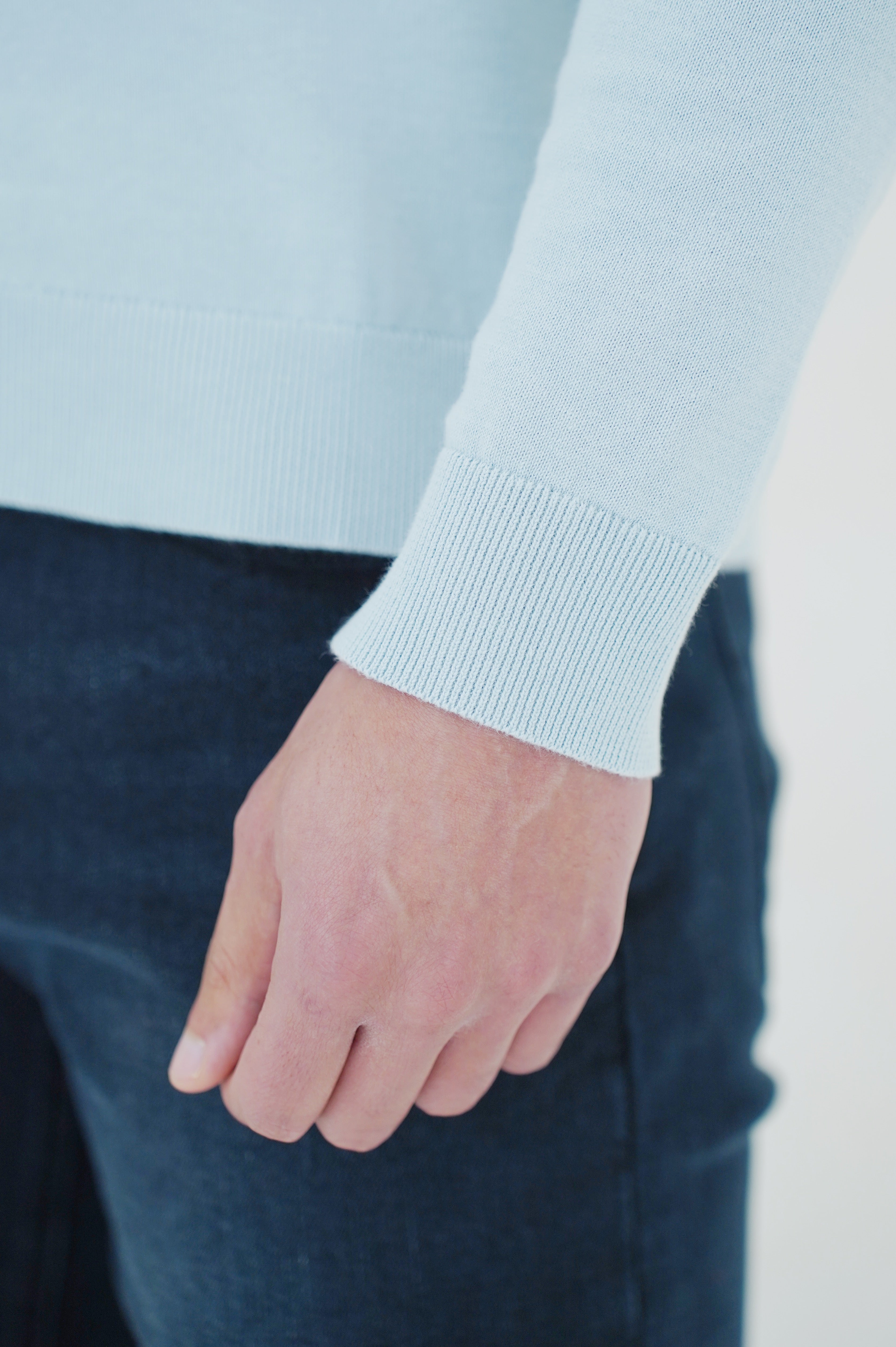 LG Egyptian Cotton 1/4 Zip Top - Bleu Ciel