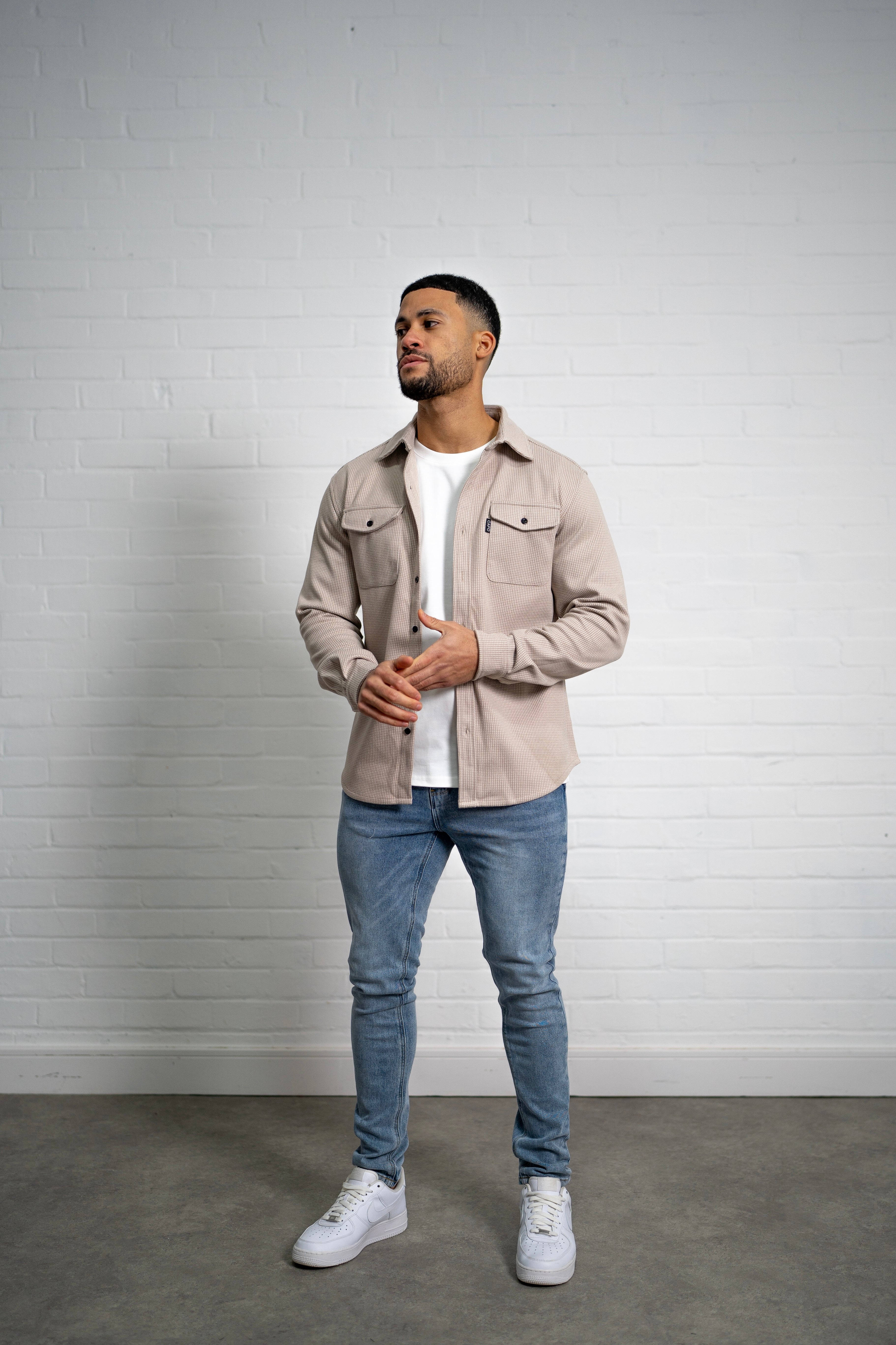 LG OVERSHIRT Houndstooth - Stone