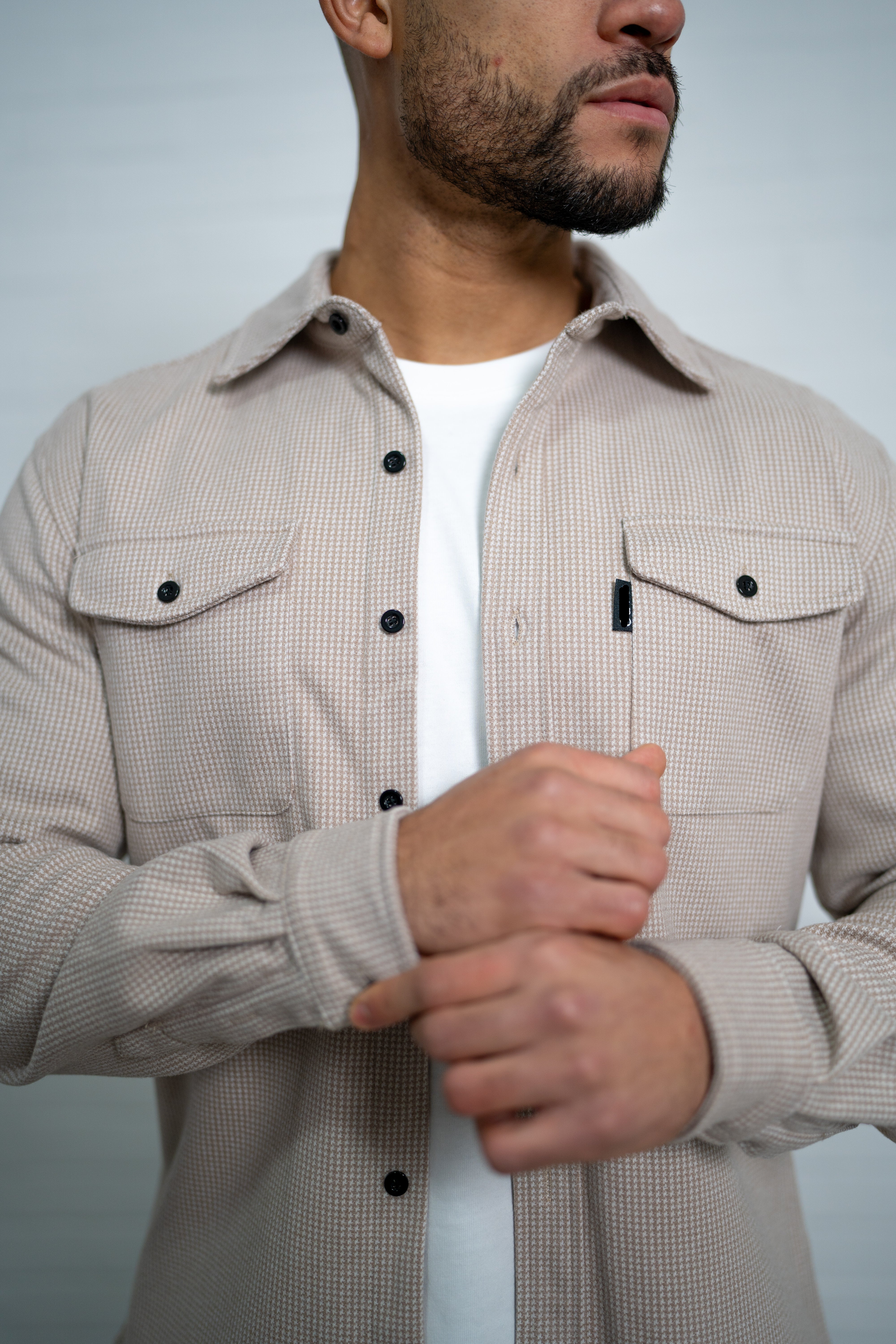 LG OVERSHIRT Houndstooth - Stone