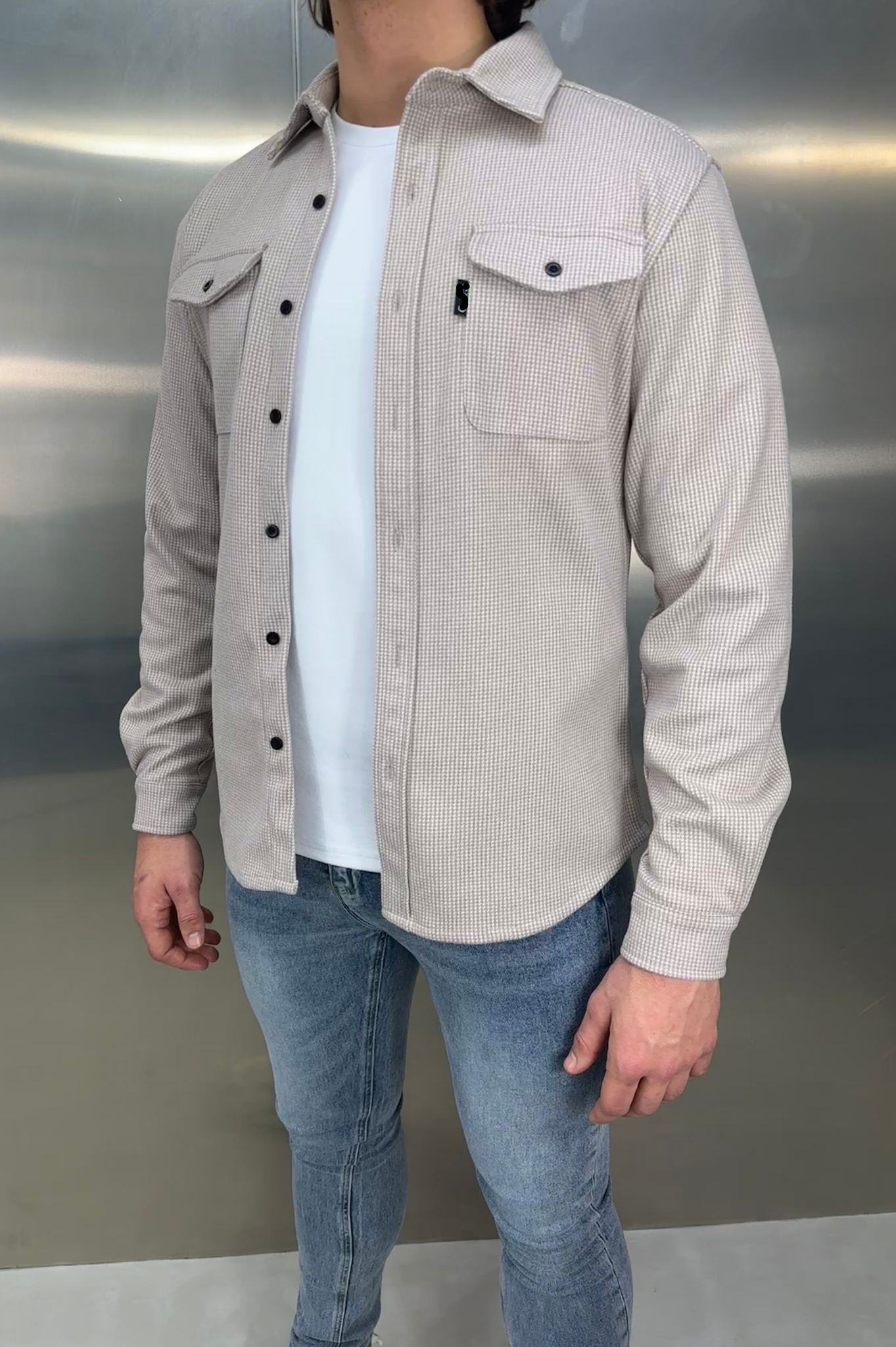 LG OVERSHIRT Houndstooth - Stone