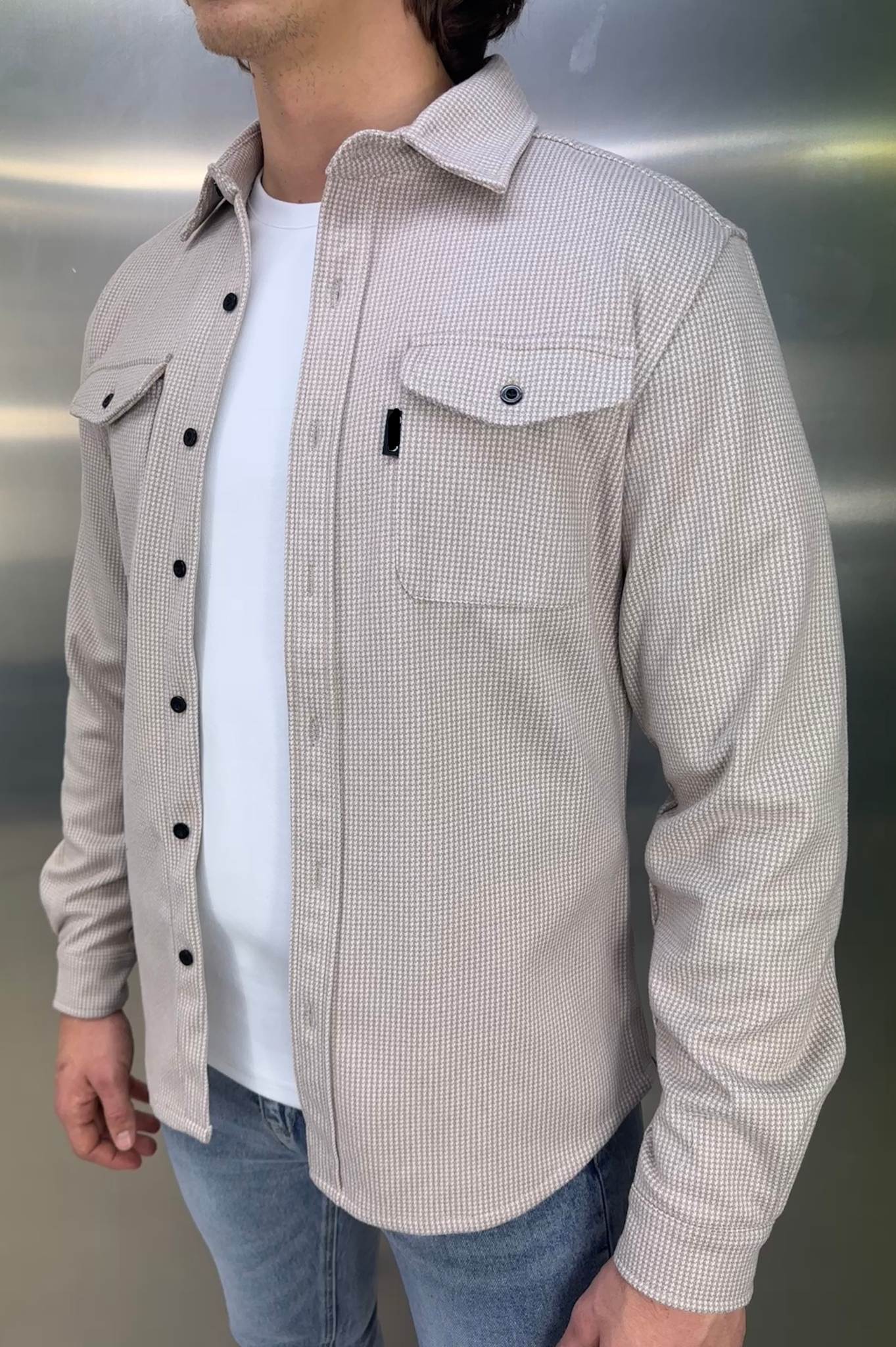 LG OVERSHIRT Houndstooth - Stone