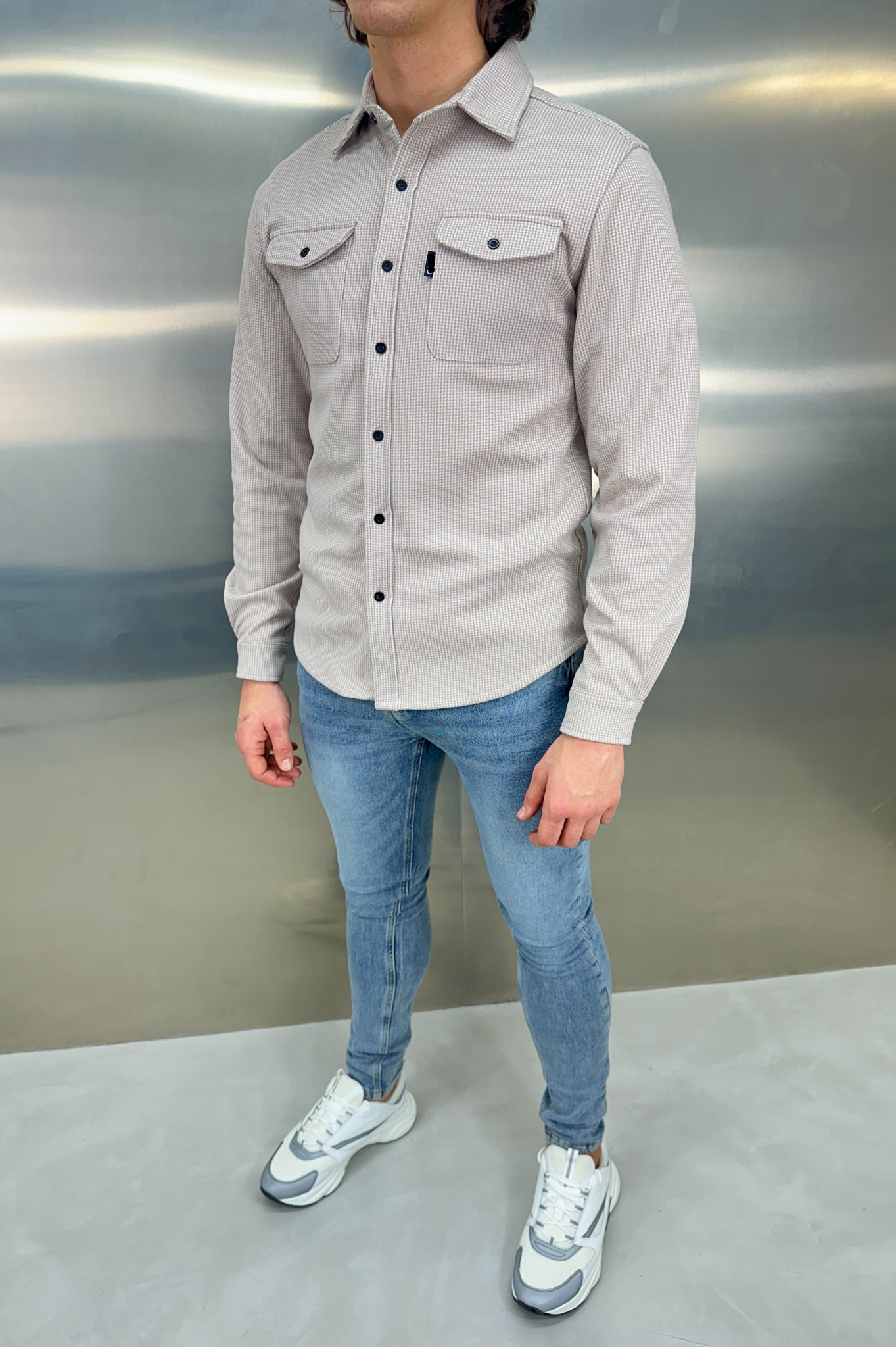 LG OVERSHIRT Houndstooth - Stone