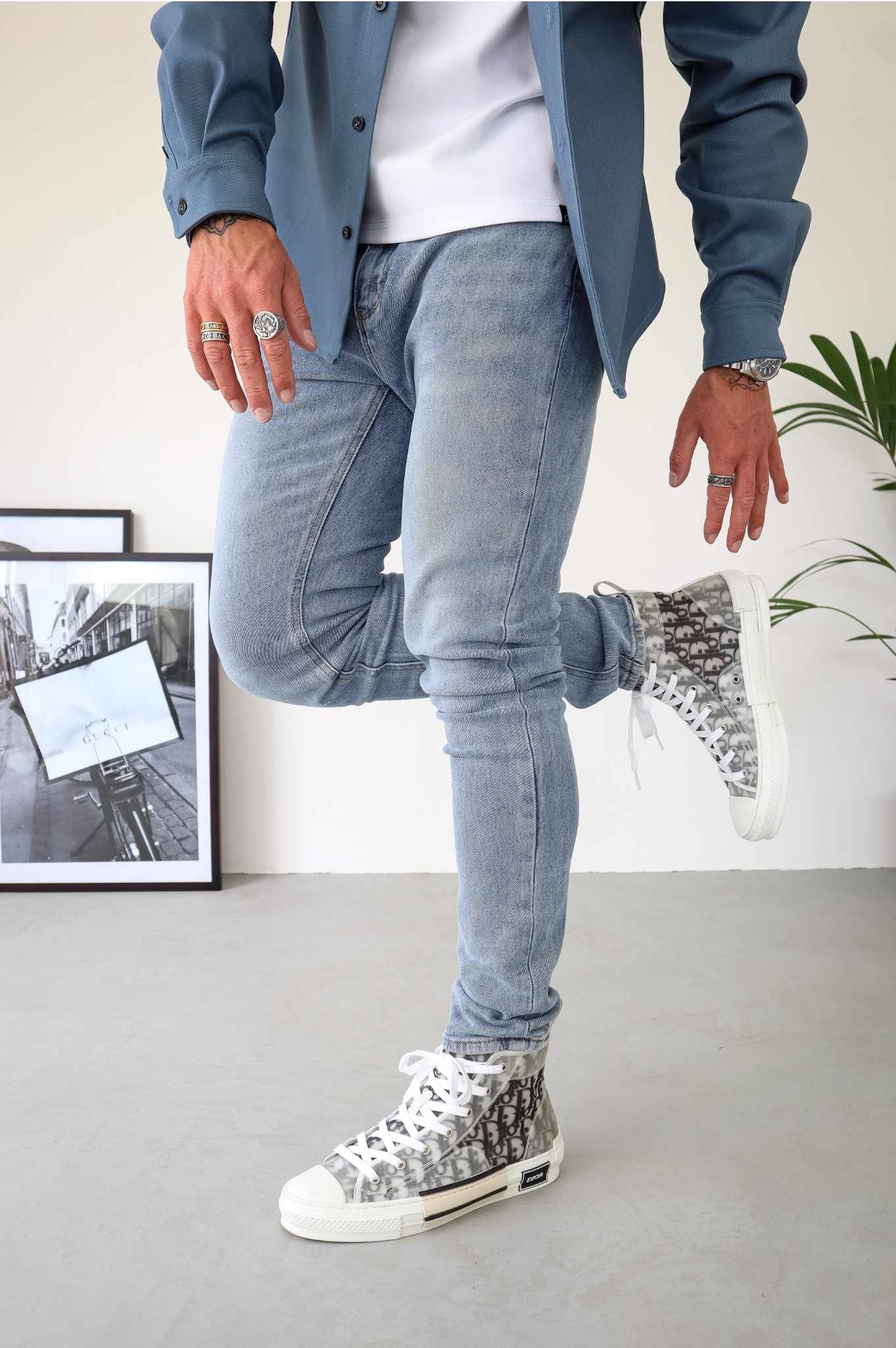 LG OVERSHIRT - Steel Blue