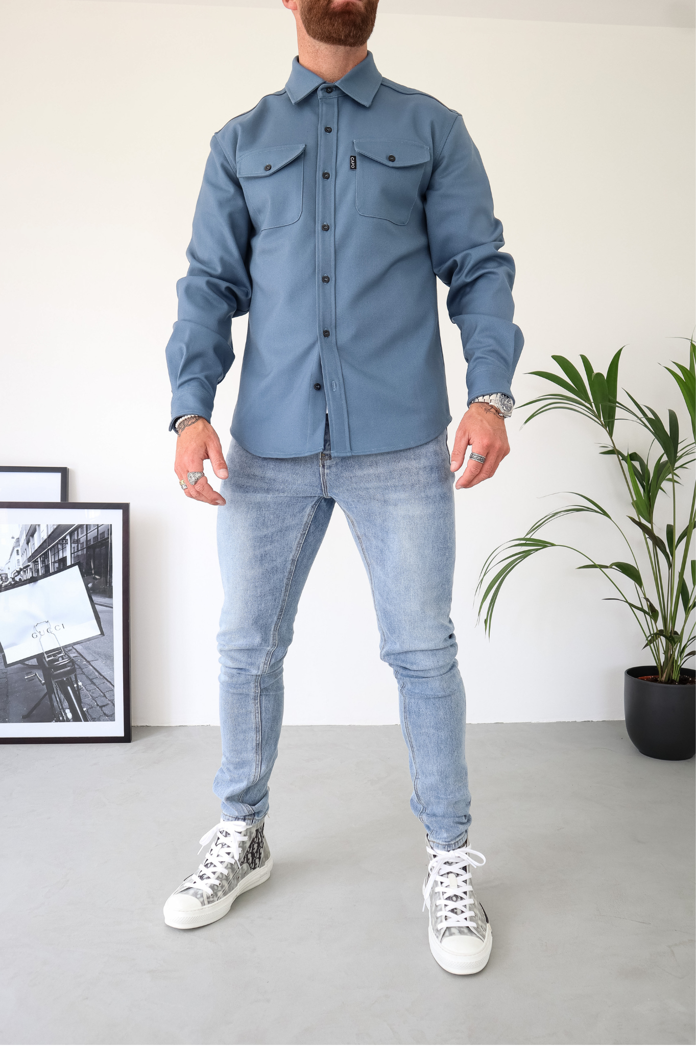 LG OVERSHIRT - Steel Blue
