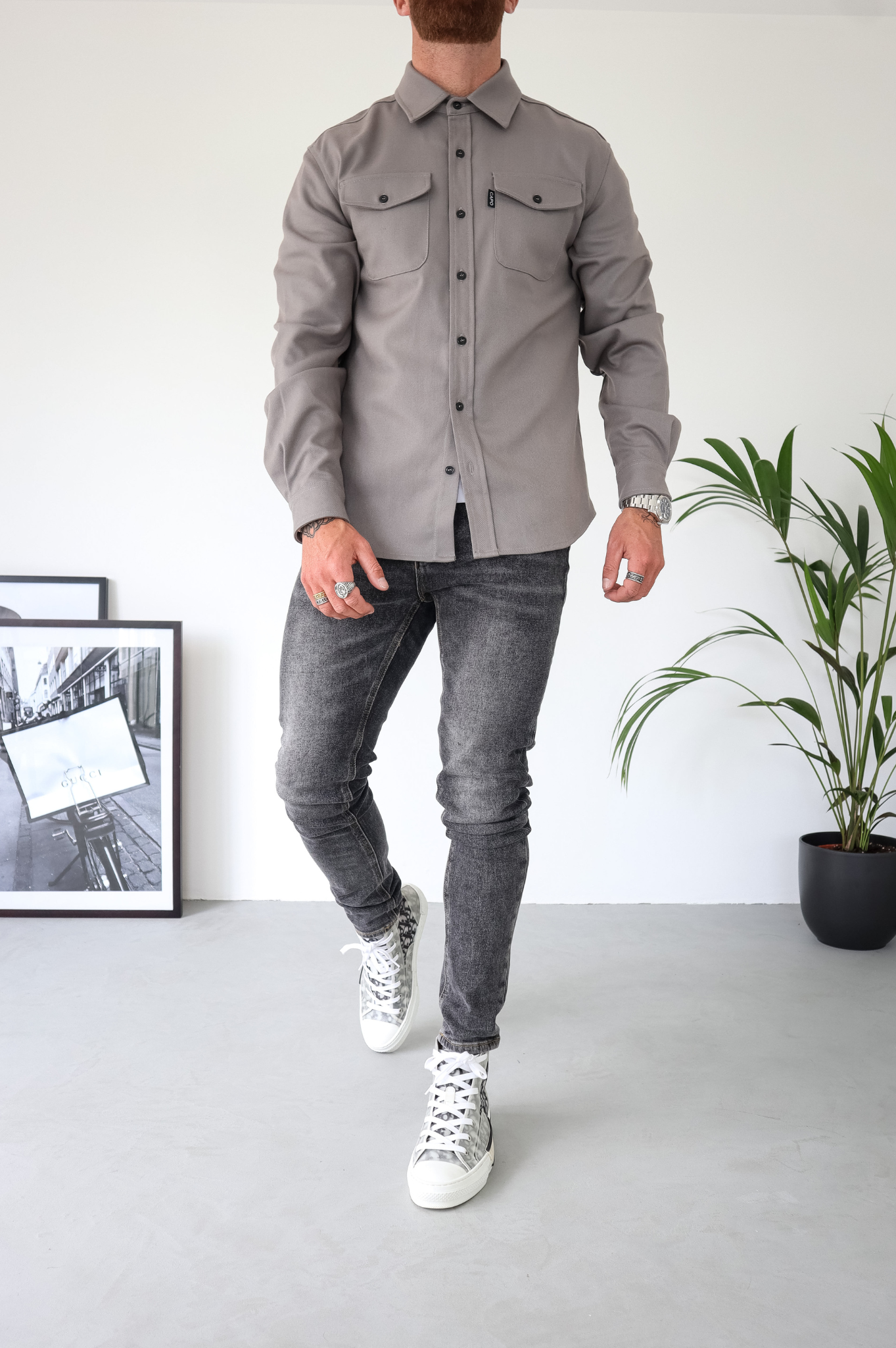 LG  OVERSHIRT - Gris Claire