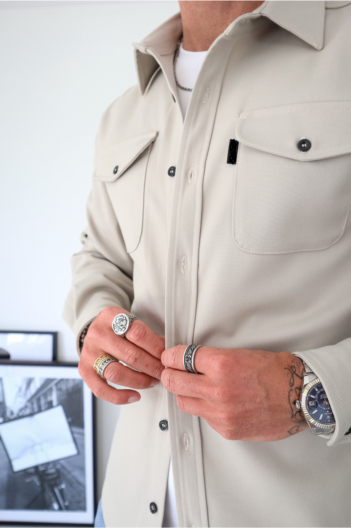 LG OVERSHIRT - Couleur Pierre Claire