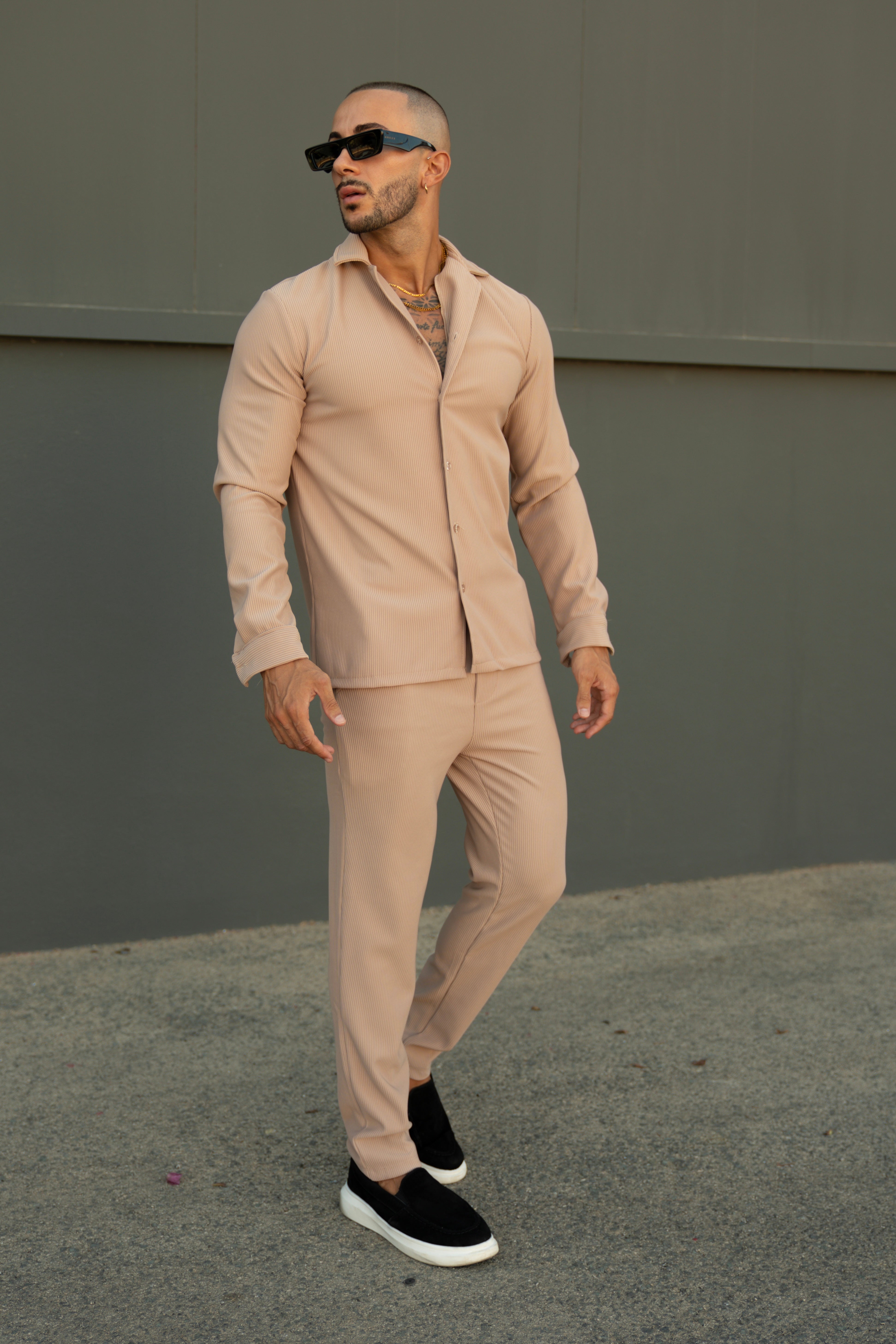 Ensemble Marba  Chemise + Pantalon - Beige