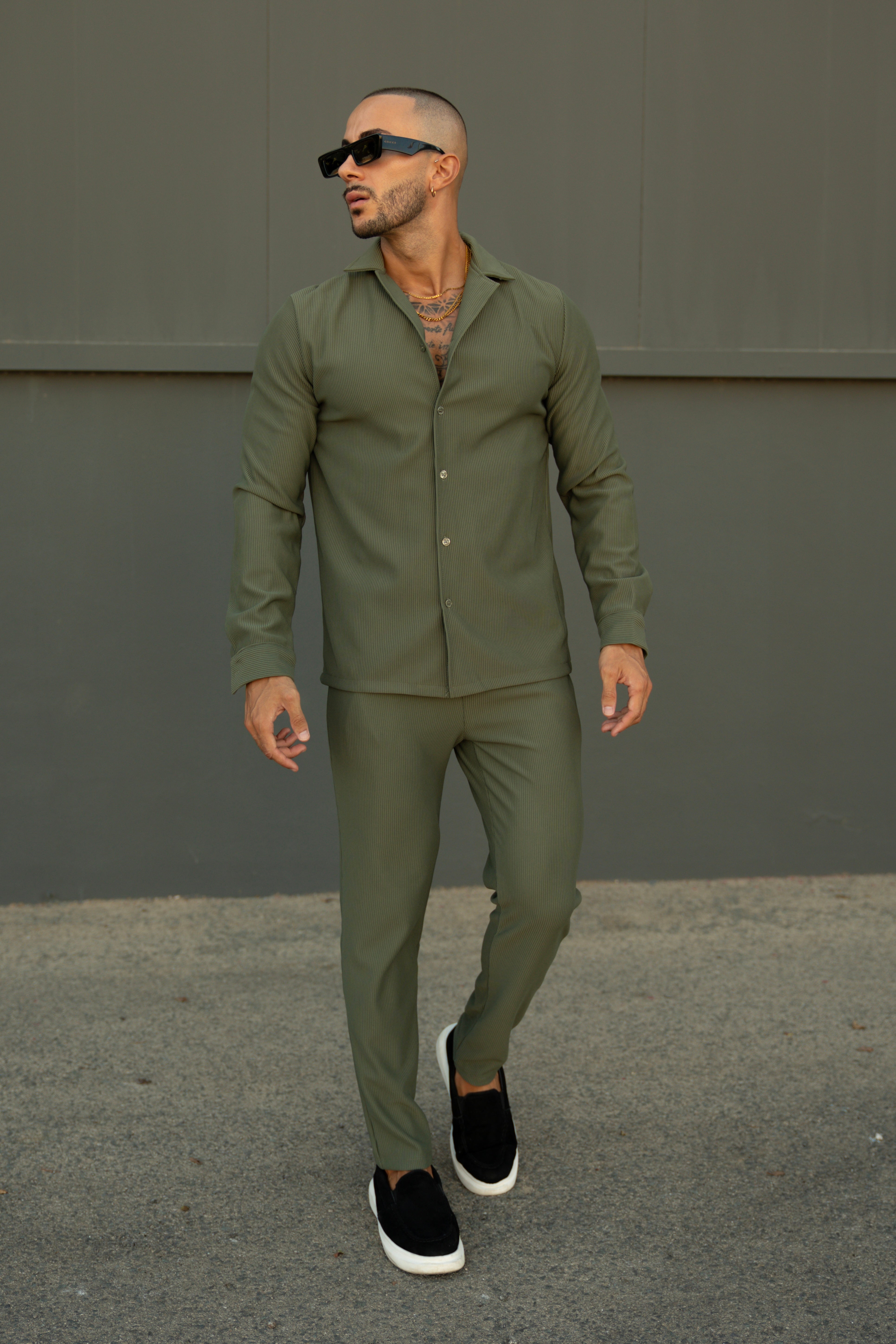 Ensemble Marba  Chemise + Pantalon - Vert
