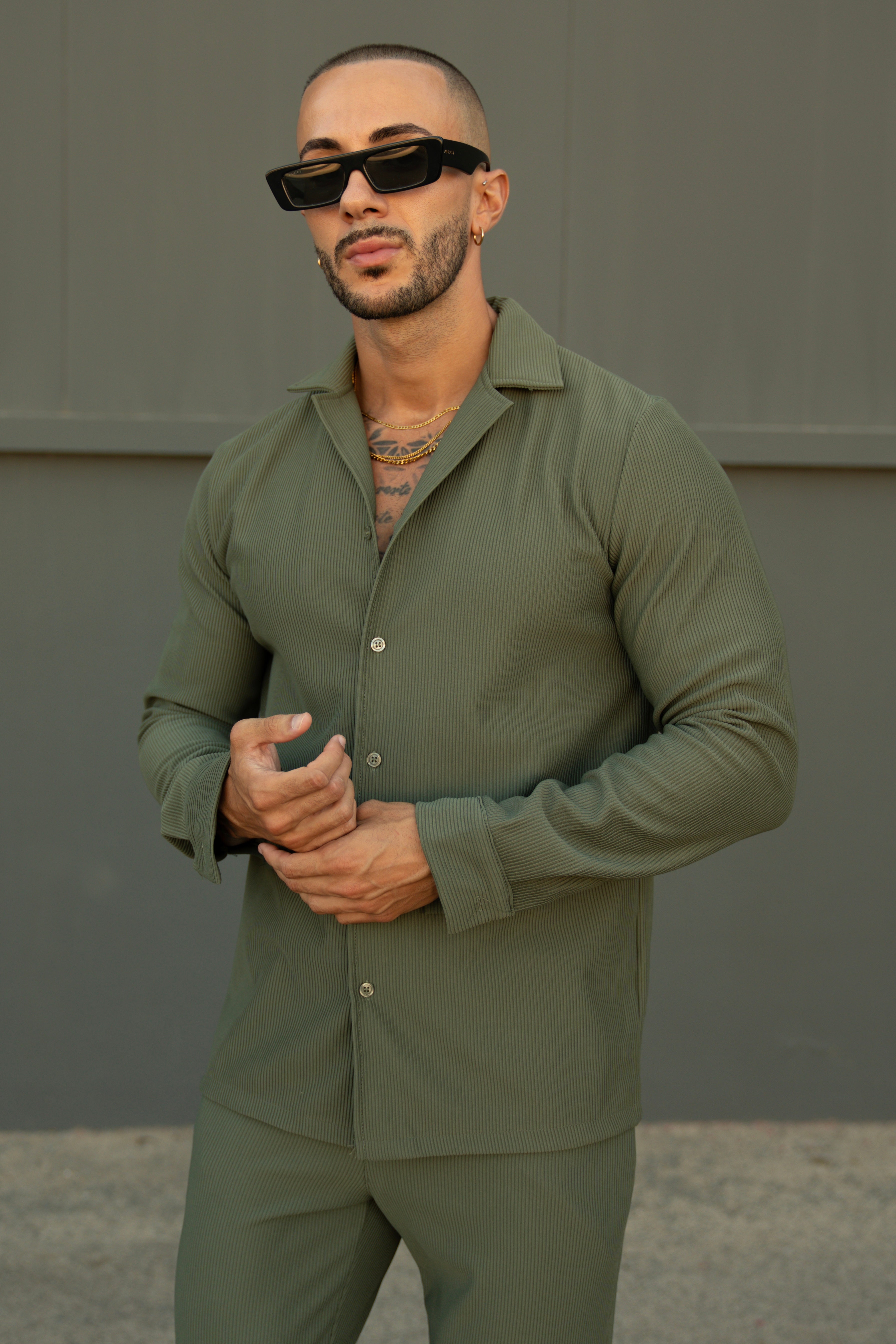 Ensemble Marba  Chemise + Pantalon - Vert