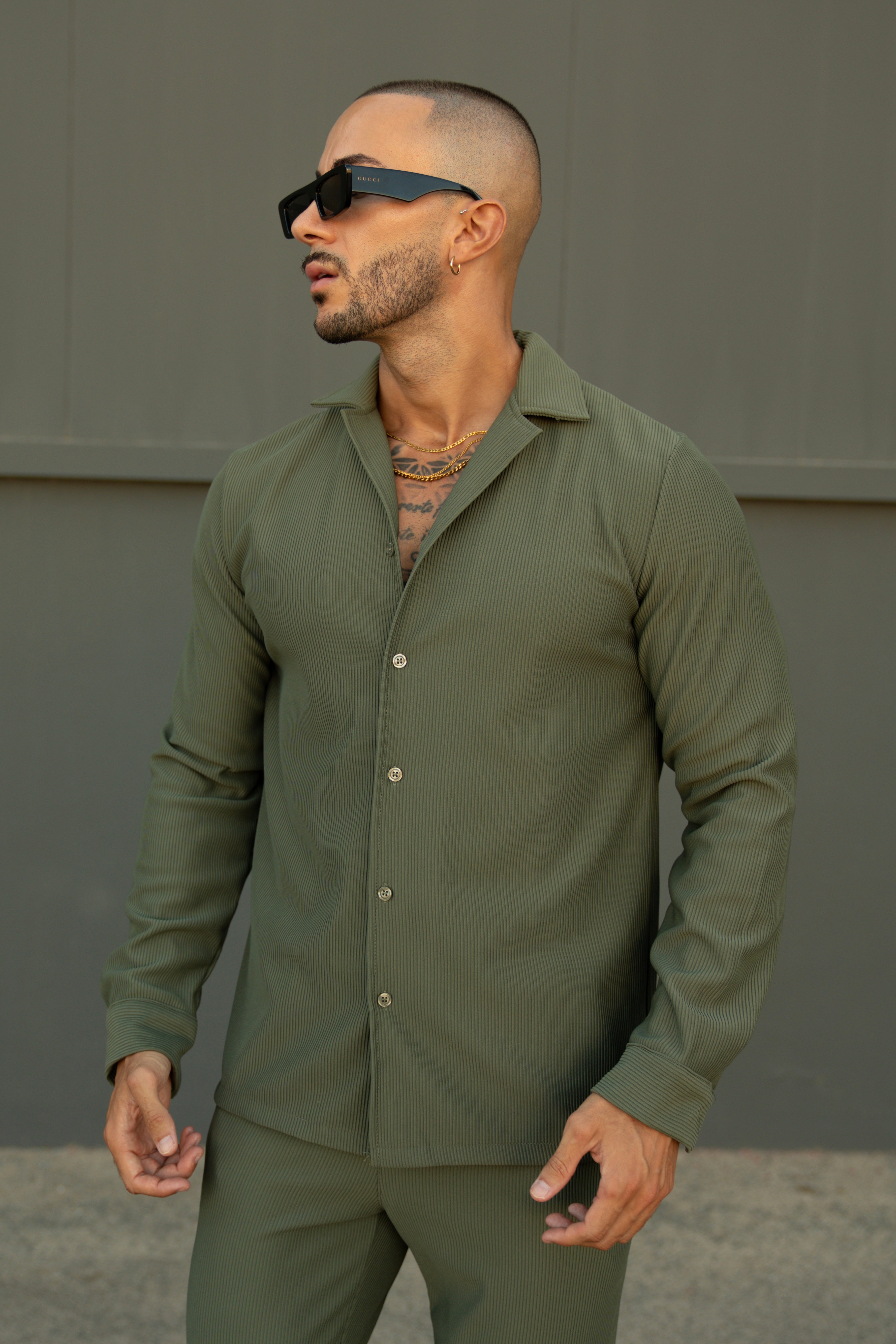 Ensemble Marba  Chemise + Pantalon - Vert