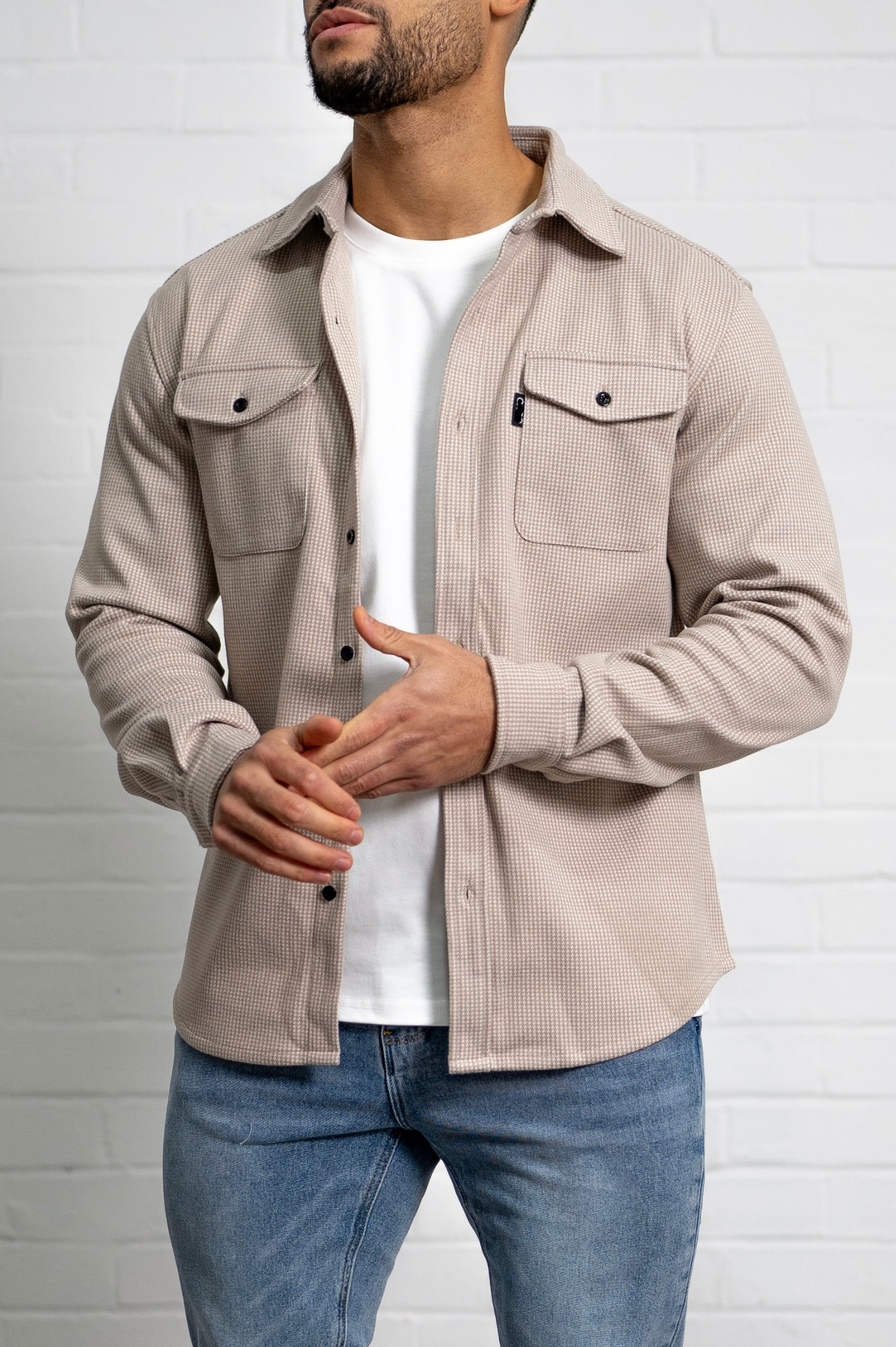 LG OVERSHIRT Houndstooth - Stone